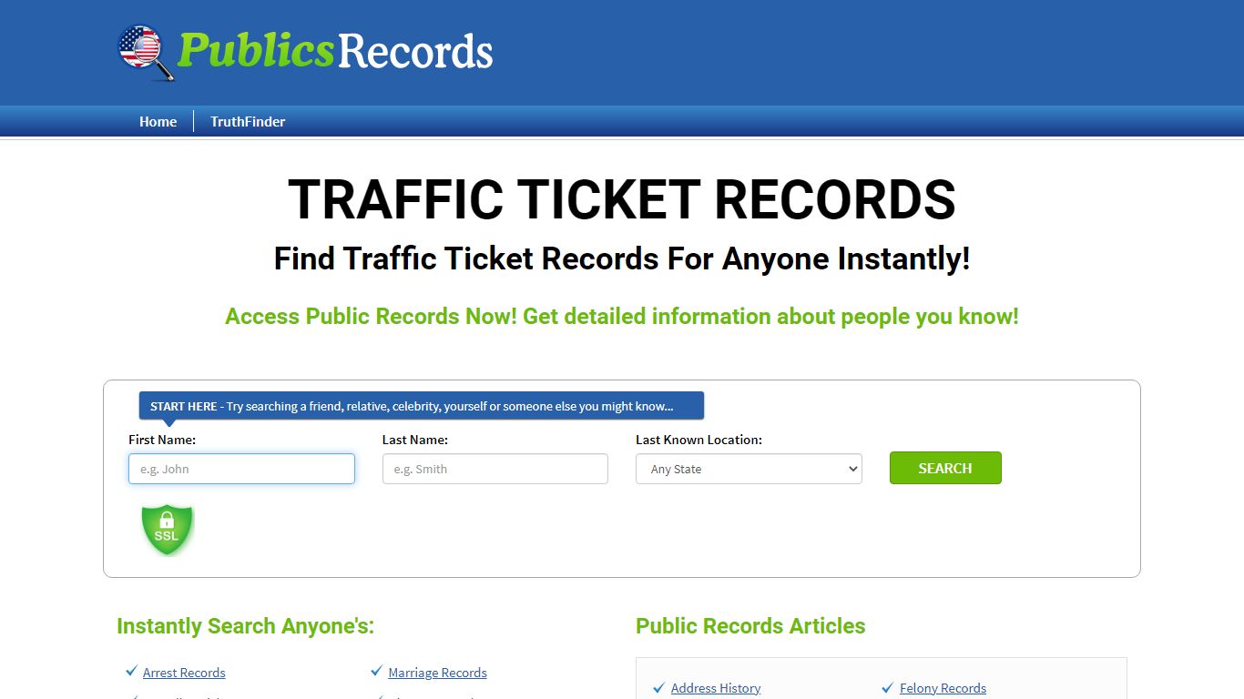 Find Traffic Ticket Records For Anyone