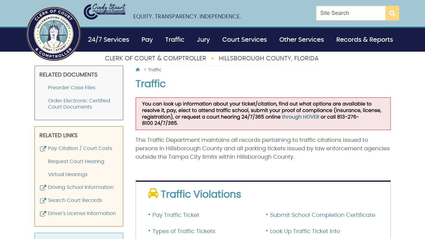 Traffic | Hillsborough County Clerk
